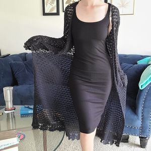 vintage floral crochet duster